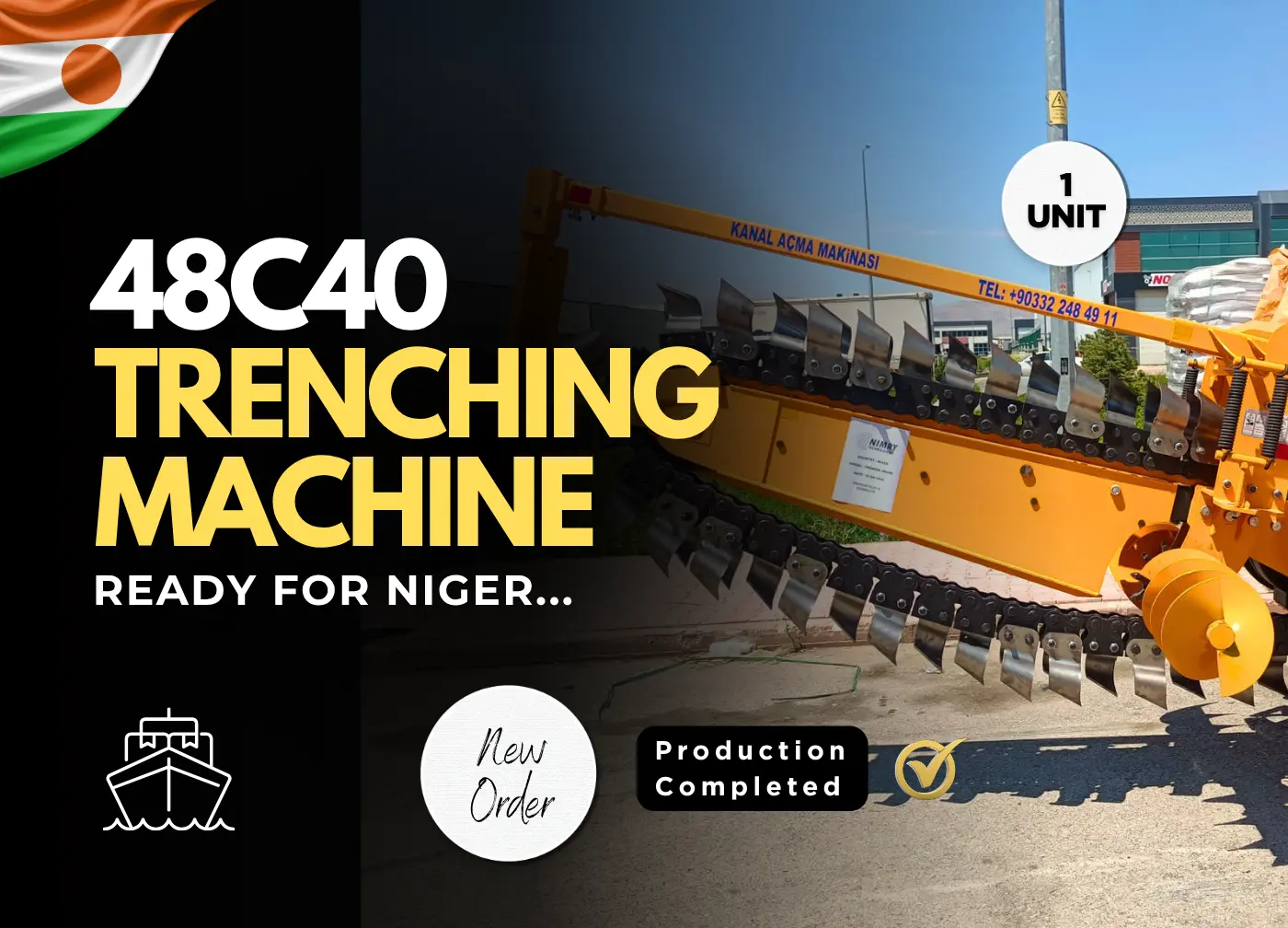 48c40 trenching machine ready for shipment